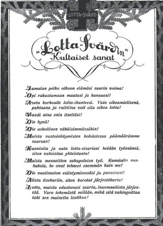 Lotta Svärd kultaiset sanat